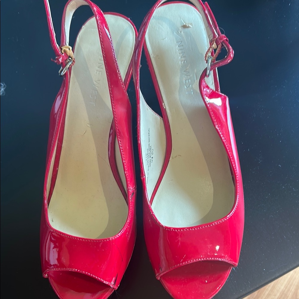 Nine West Red Slingback Heels